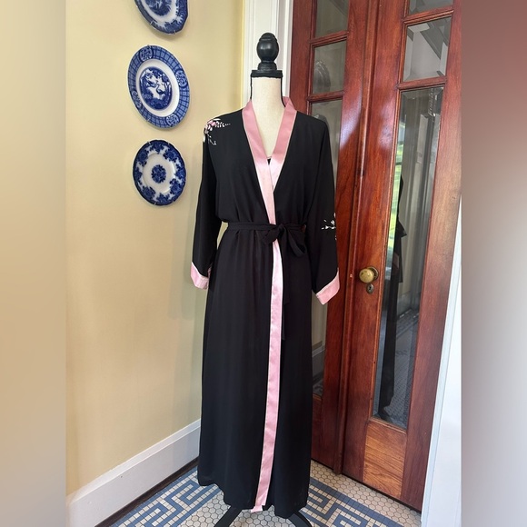 Oscar de la Renta | Pink Label Maxi Slip Dress & Dressing Robe Set, Size S - Picture 1 of 16